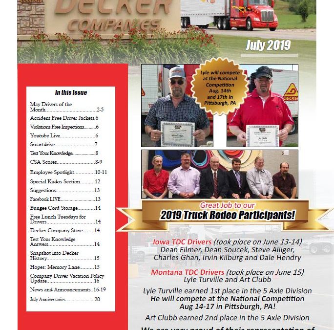 2019 July Newsletter (7/22/2019)