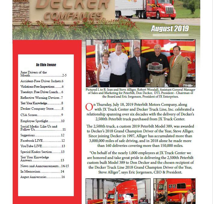 2019 August Newsletter (8/14/2019)