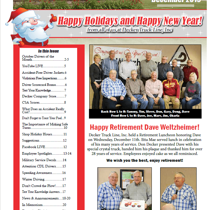 2019 December Newsletter (12/24/2019)