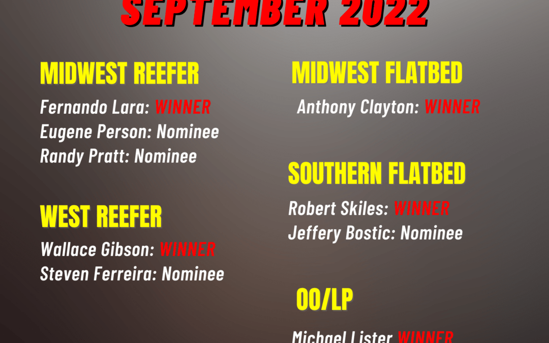 September 2022 Drivers of the Month